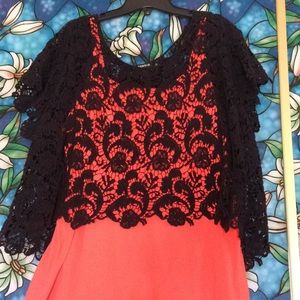 Black floral crochet top